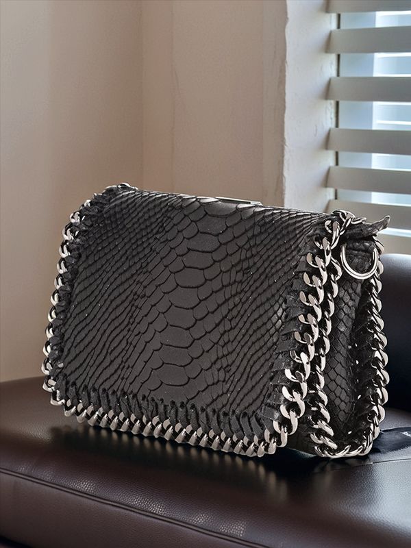 BLACK LEATHER CROSSBODY Handbag - BTK COLLECTIONS