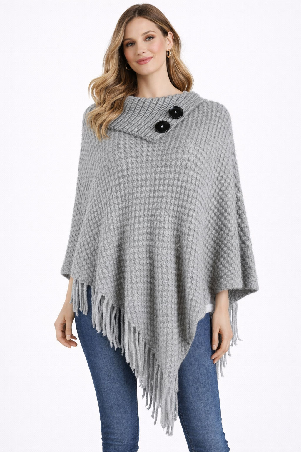 Stylish wool poncho perfect for layering