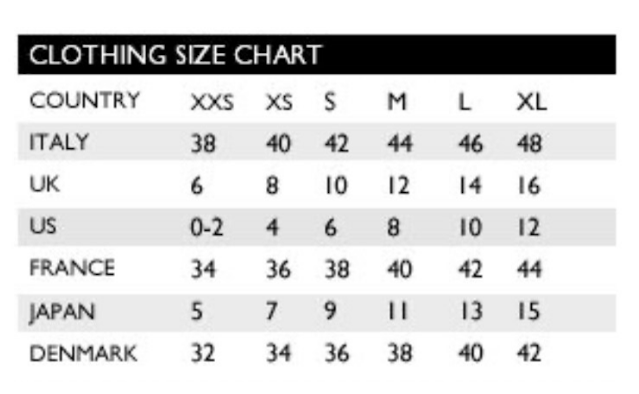 Edward Achour Paris women’s dress size chart