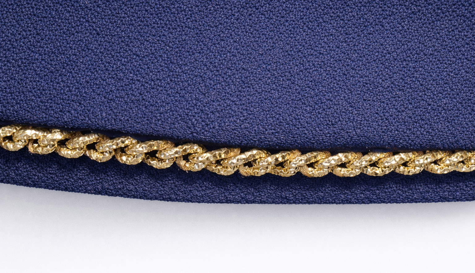 navy jacket interior chain detail luxury inspired structured jacket inside view