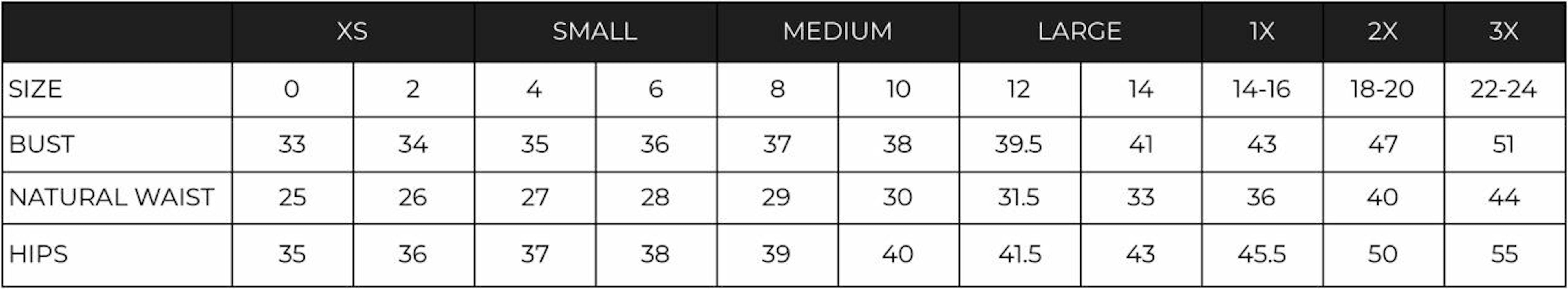Sugarlips Size Guide