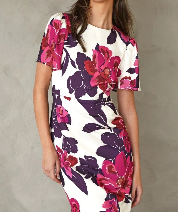 Aubria Floral Midi Dress - BTK COLLECTIONS