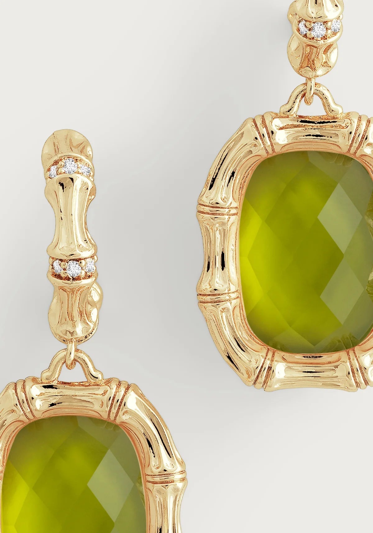 Bamboo With Stone Drop Earrings - BTK COLLECTIONS