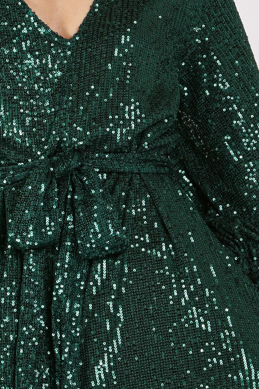 Miles Sequin V-Neck Midi Dress - BTK COLLECTIONS