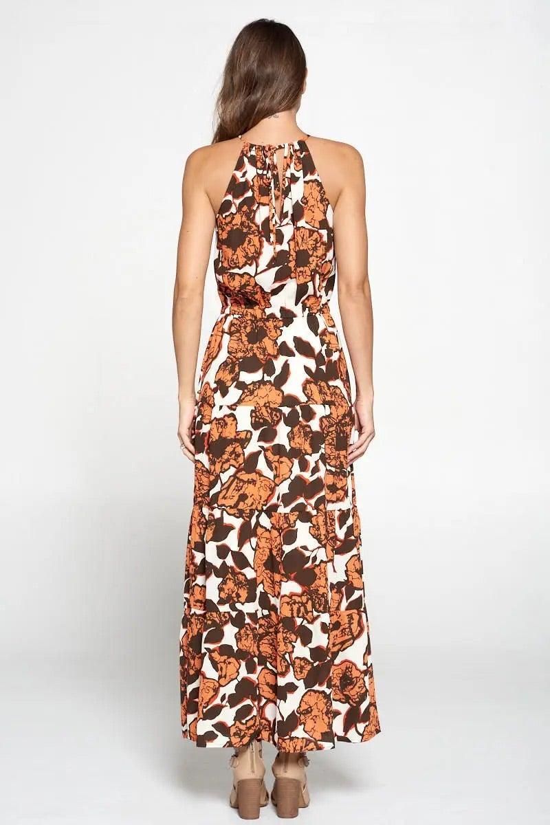 Renee C halter neck full-length maxi dress for spring and summer