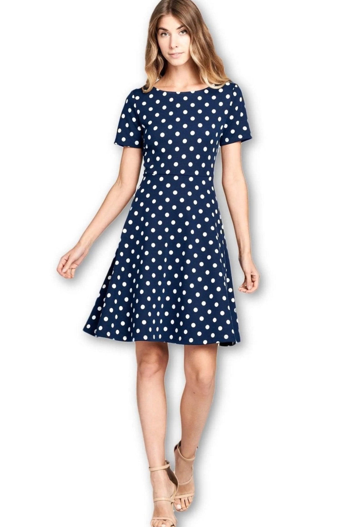 Multi Print Boat Neckline Modern Dress - BTK COLLECTIONS